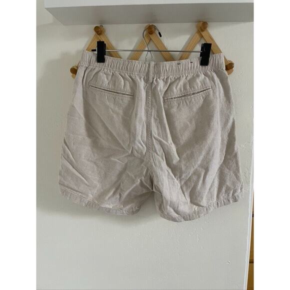 GAP Shorts Mens Medium Linen Blend Chico Beige Pockets Elastic Waist Preppy - Picture 4 of 7